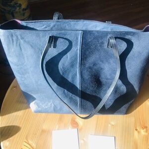 B May Suede and Sheepskin Tote